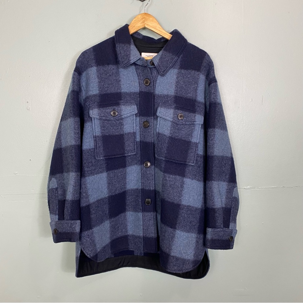 Isabel Marant Harveli Jacket Blue Plaid Shacket Large - Picture 1 of 6